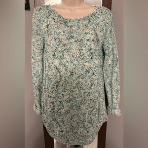 Blue and White Knit Sweater